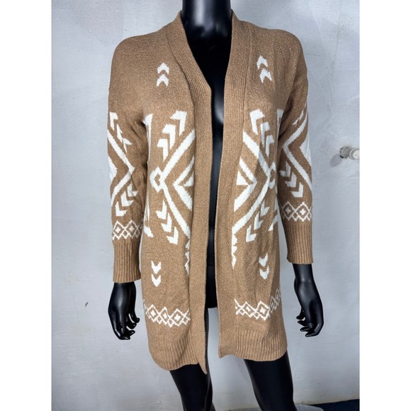 Ruby Moon Ladies Size XS Gray & White Cozy Patterned Cardigan - Picture 1 of 7